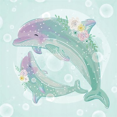 DIAMOND DOTZ DOTZIES Diamantové malování Tanec delfínů DBX059 28 x 28 cm – Hledejceny.cz