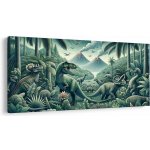Obraz pravěký svět dinosaurů v džungli - 140x70 – Hledejceny.cz