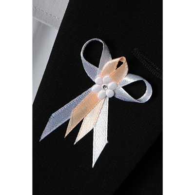 Svatební mašlička malá, laděná do bílo meruňkové barvy – Zboží Dáma