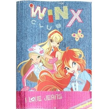 Obal na sešity Winx Club Obal na sešity A5 Bloom&Stella&Flora denim