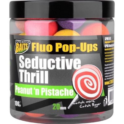 STRATEGY BAITS Plovoucí boilies POP20 SEDUCTIVE THRILL 100g 20mm Peanut'n Pistache / arašídy pistácie