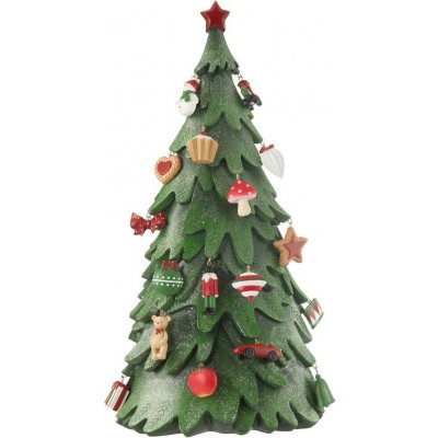 J-Line by Jolipa Červeno-zelený strom s ozdobami Xmas Tree - 21*33*63 cm - J-Line by Jolipa – Hledejceny.cz