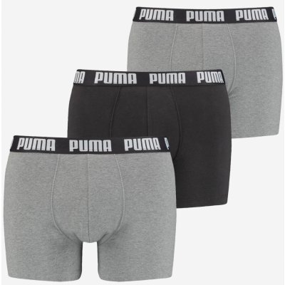 Puma Everyday sada tří pánských boxerek v černé a světle šedé