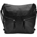 Tapple velký dámský kabelko-batoh 2v1 s šikmými kapsami černá