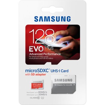 Samsung EVO+ microSDXC 128GB UHS-I U1 + adapter MB-MC128DA/EU od 1 799 Kč -  Heureka.cz