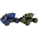 Teddies RC sada tanků 2 ks RTR 21 cm tanková bitva 2,4GHz vypouštějící páru na baterie se světlem modrý a zelený 1:48