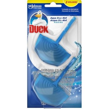 Duck Aqua Blue Efekt modré vody 3v1 WC závěsný čistič náhradní náplň 2 x 40 g