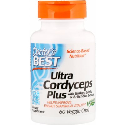 Doctor's Best Ultra Cordyceps Plus Artychoke & Ginkgo Biloba 60 kapslí