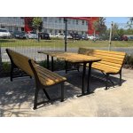 Profiba Set Profiba se stolem, Jasanová prkna 1,5 m; 45 mm, Zelená, šrouby 10/70, Žárový zinek + KOMAXIT – Zboží Mobilmania