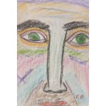 Petr Farták, Detail tváře muže G., Malba na papíře, pastelka, 14 x 21 cm – Zboží Mobilmania