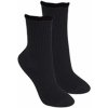 Netlačící dámské žebrované ponožky W.996 černá