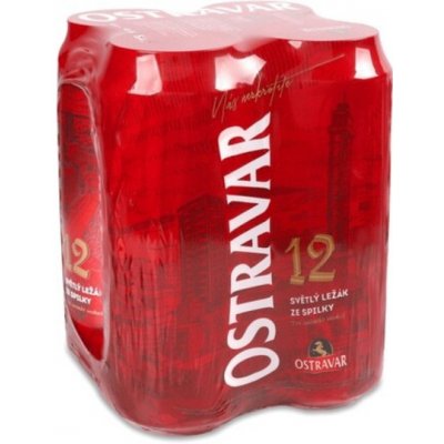 Ostravar Pivo světlý ležák 12° 4 x 0,5 l 2 l (plech) – Hledejceny.cz