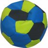 Sedací vak a pytel Fitmania Fotbalový míč XXL + podnožník vzor 31 zeleno modro černá