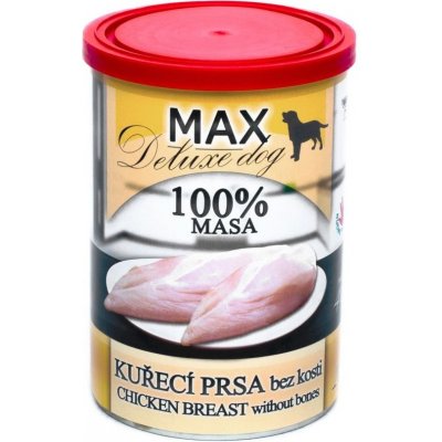 MAX Deluxe Dog kuřecí prsa bez kosti, konzerva 400 g
