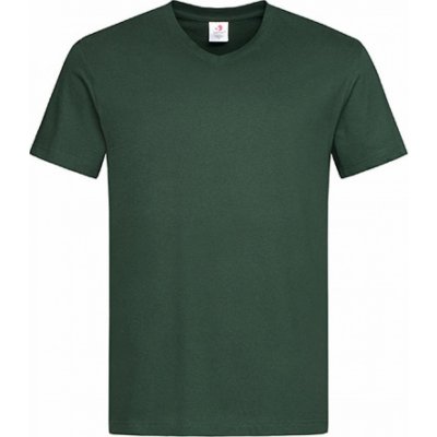 Stedman Pohodlné triko s výstřihem do véčka Zelená lahvová S270