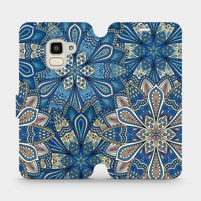 Pouzdro Mobiwear parádní flip Samsung Galaxy J6 2018 - V108P Modré mandala květy