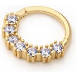 Lillian Vassago Zlatý piercing kroužek se zářivými zirkony LLV92-GPI021SP – Zboží Dáma