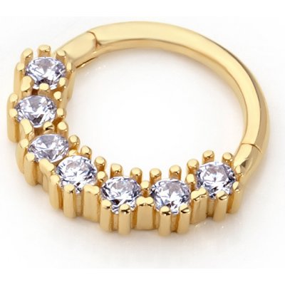 Lillian Vassago Zlatý piercing kroužek se zářivými zirkony LLV92-GPI021SP – Zboží Dáma