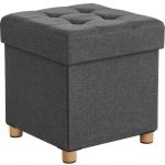SongmicsHome Oto taburet s úložným prostorem na nožičkách 38 x 38 x 40 cm antracitová – Zboží Dáma