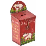 Sanu Babu Stará plechová kasička ručně malovaná 11x8x25cm AL – Zboží Dáma