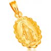 Přívěsky Šperky eshop Přívěsek ze žlutého 14K zlata oválný medailon Panny Marie oboustranný GG204.30