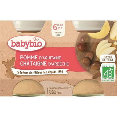 Babybio Jablko s kaštanovým pyré 2 x 130 g – Zboží Mobilmania