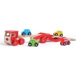 Bigjigs dřevěné hračky Kamion s auty – Sleviste.cz