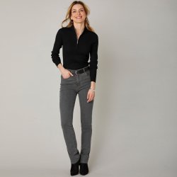 Blancheporte Strečové rovné džíny střední výška postavy tmavě šedé
