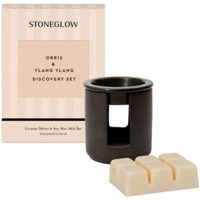Stoneglow aroma lampa + vonný vosk Orris Ylang Ylang 75 g černá barva keramika – Zboží Dáma