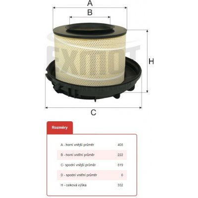 Filtr vzduchu wpo-632 mercedes actros, axor, atego, 0128355_A – Hledejceny.cz