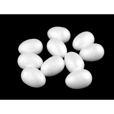 Vejce 3,5x5 cm polystyren bílá 10 ks – Zbozi.Blesk.cz