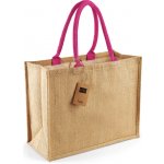 Jutová taška s barevným uchem Přírodní a růžová – Hledejceny.cz