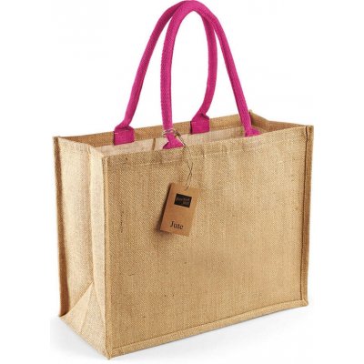 Jutová taška s barevným uchem Přírodní a růžová – Hledejceny.cz