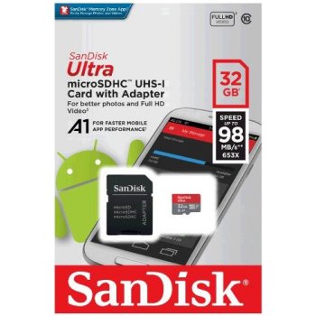 SanDisk microSDHC 32 GB UHS-I U1 SDSQUAR-032G-GN6MA