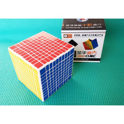 Rubikova kostka 10 x 10 x 10 Sheng Shou bílá