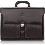 Paolo Peruzzi pánská kožená aktovka přes rameno do práce tmavě hnědá – Zboží Dáma