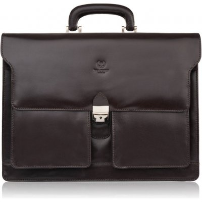Paolo Peruzzi pánská kožená aktovka přes rameno do práce tmavě hnědá – Zboží Dáma