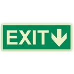 EXIT se šipkou - fotoluminiscenční tabulka, samolepka 200x75 mm – Zboží Mobilmania