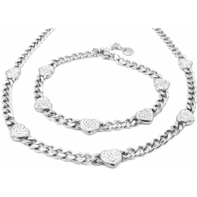 Steel Jewelry set náhrdelník a náramek srdce z chirurgické oceli SET231087