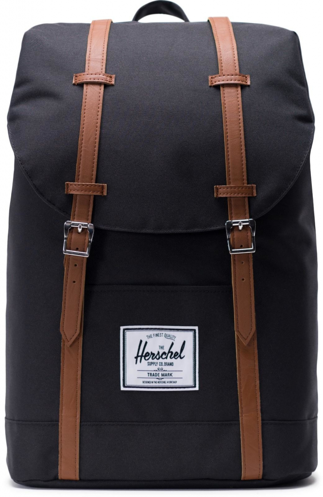 Herschel retreat black tan synthetic leather 19,5 l