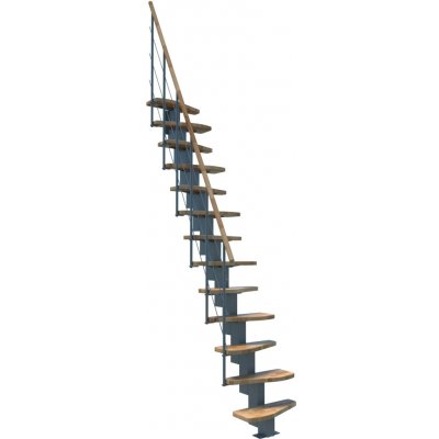 Minka STAIRS Přímé modulové schodiště Quatro buk/šedá, 298 cm – Zboží Mobilmania