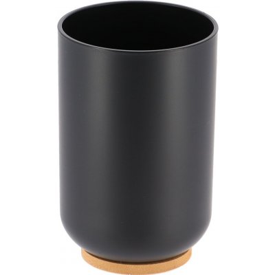 TENDANCE Koupelnový pohár Besson černá/s dřevěnými prvky 300 ml – Sleviste.cz
