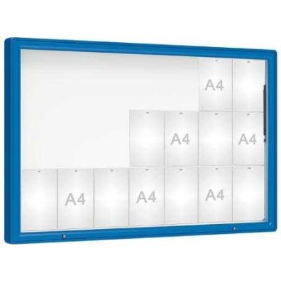 PROCITY Venkovní vitrína model 2000, 21 x A4, sklo, modrá | Zboží Auto
