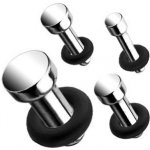 Šperky4U ocelový plug do ucha s gumičkou PL01274-02 – Zboží Dáma