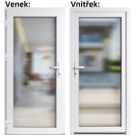 Soft vchodové dveře plastové WDS 3/3 sklo Krizet bílé 98x198 cm, levé, otevírání VEN