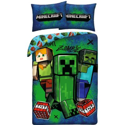 Halantex Povlečení z mikrovlákna Minecraft Zombie 140x200 70x90 – Hledejceny.cz