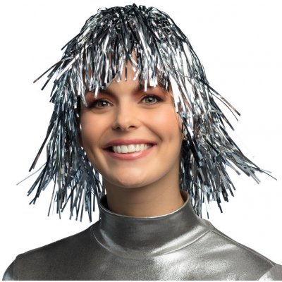 Paruka stříbrná staniolová – Zboží Dáma