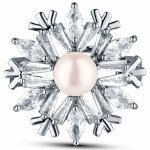 JwL Luxury Pearls Okouzlující brož ve tvaru sněhové vločky s perlou JL0874 – Sleviste.cz