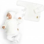 Baby Nellys Kojenecký svetřík rostoucí na zavazování na boku bílá – Zboží Dáma