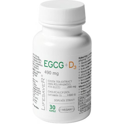 Lifesaver EGCG+D3 490 mg 30 kapslí